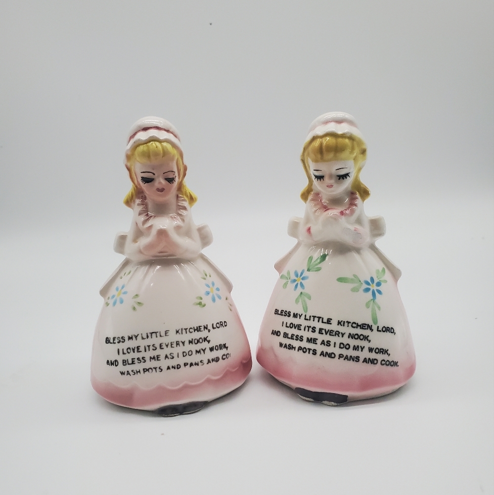 Prayer ladies salt and pepper shakers